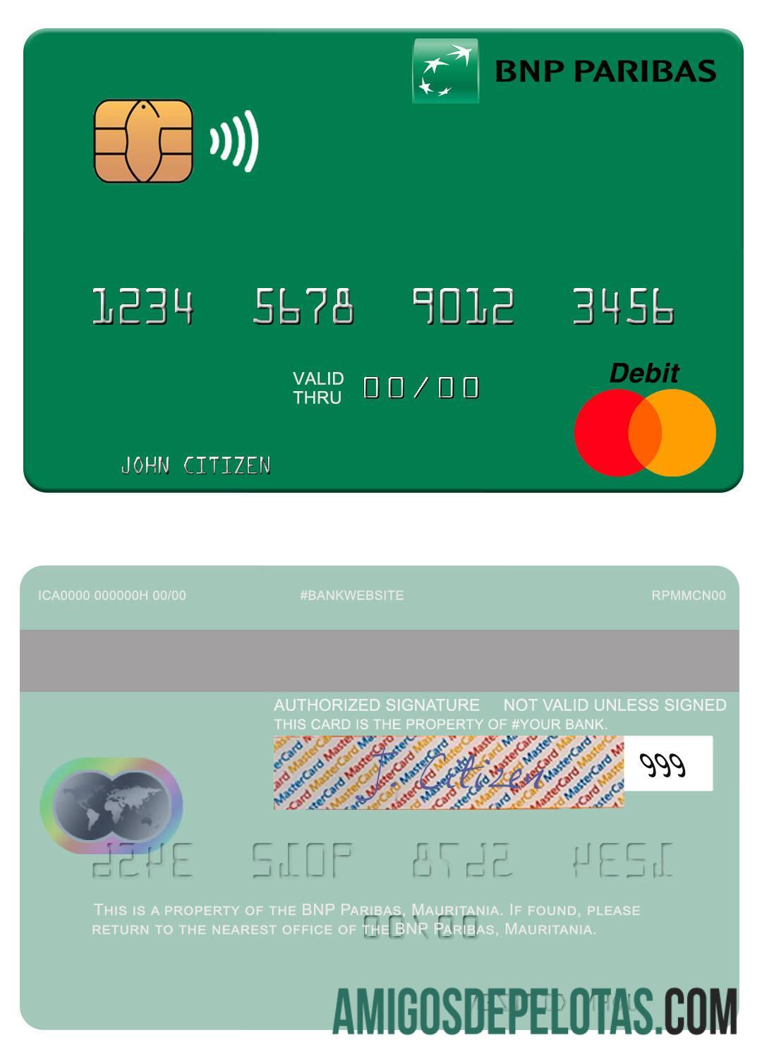 Mauritania BNP Paribas Mastercard example